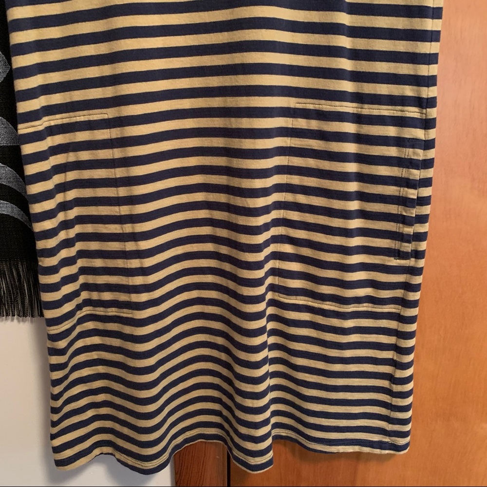 Toad & Co dress with pockets blue/yellow striped - Picture 6 of 7